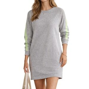 Athleta Round Trip Sweatshirt Dress Womens M Gray French Terry Sporty Athleisure
